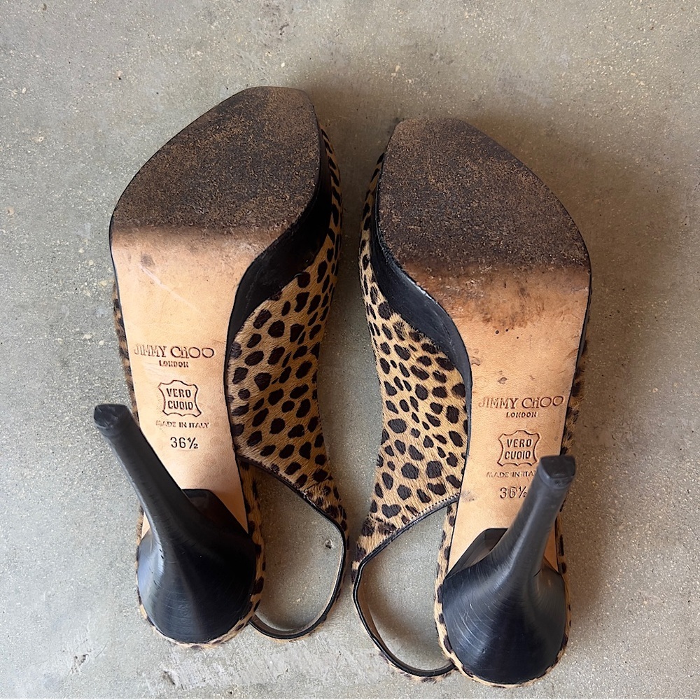 Jimmy Choo Peep Toe Sling Back Heels Size 36.5 - Picture 7 of 10